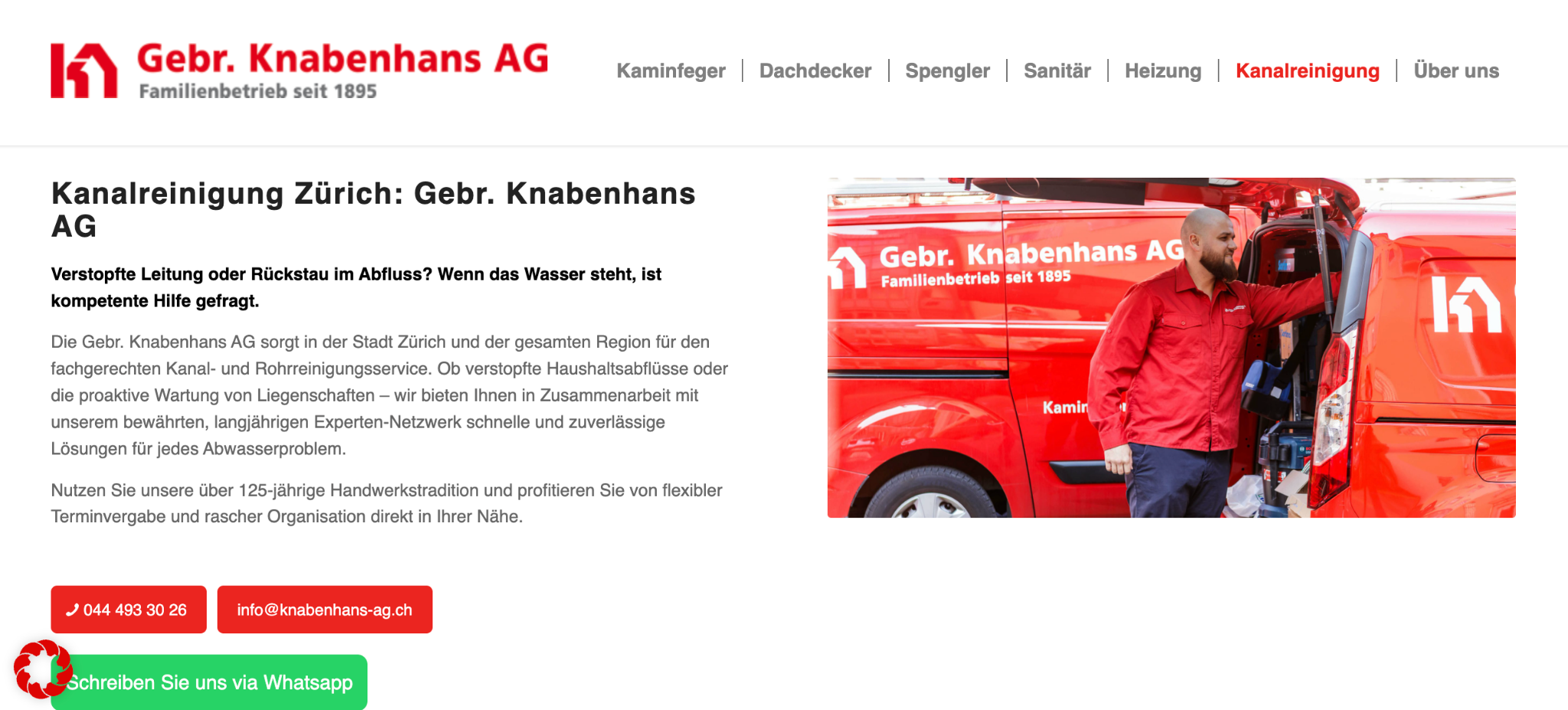Gebr. Knabenhans AG - Kanalreinigung Zürich